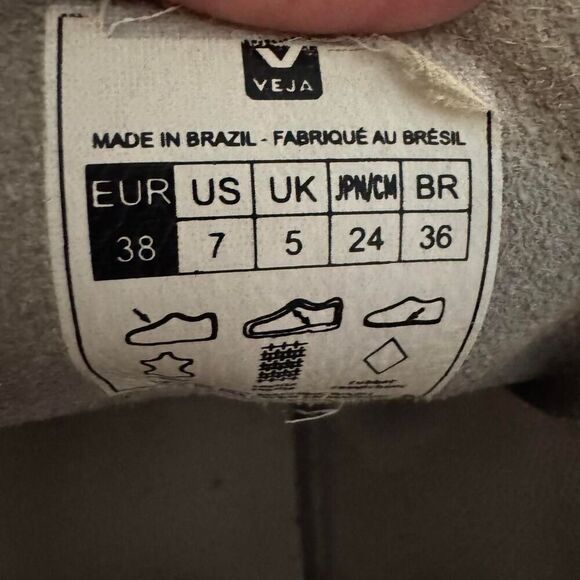 VEJA V-10 white Nautico Pekin leather sneakers Size M7/L8 - Picture 7 of 8